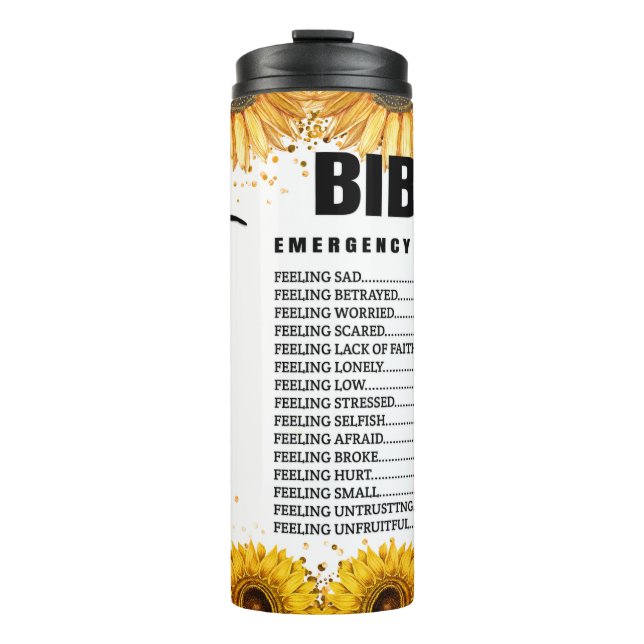Bible Notrufnummern Thermosbecher (Vorderseite)