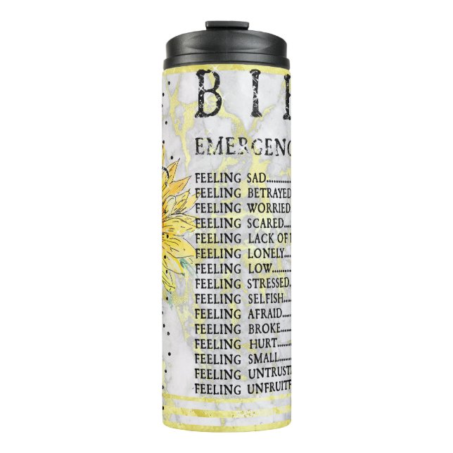 Bible Notrufnummern Thermosbecher (Vorderseite)