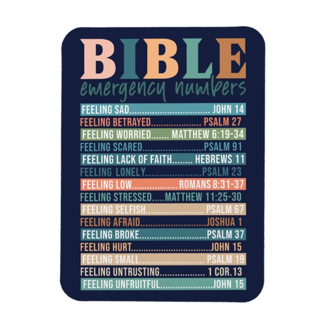 Bible Notrufnummern Verses Magnet (Vertikal)