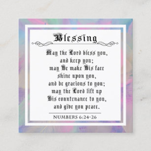 BIble Priestly Blessing Pastel Feathers Note Card Telefonnummerkarte