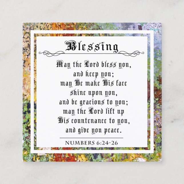 BIble priestly segnen Abstrakte Paint Note Card Telefonnummerkarte (Vorderseite)