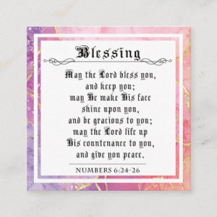 BIble Priestly Sessing Numbers Pink Lavender Telefonnummerkarte