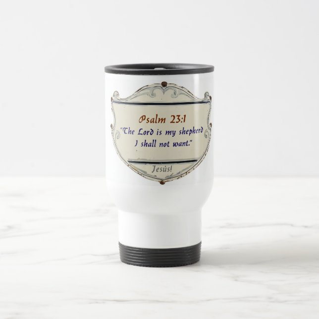 Bible Psalm 23:1 Shield Travel Mug Reisebecher (Mittel)