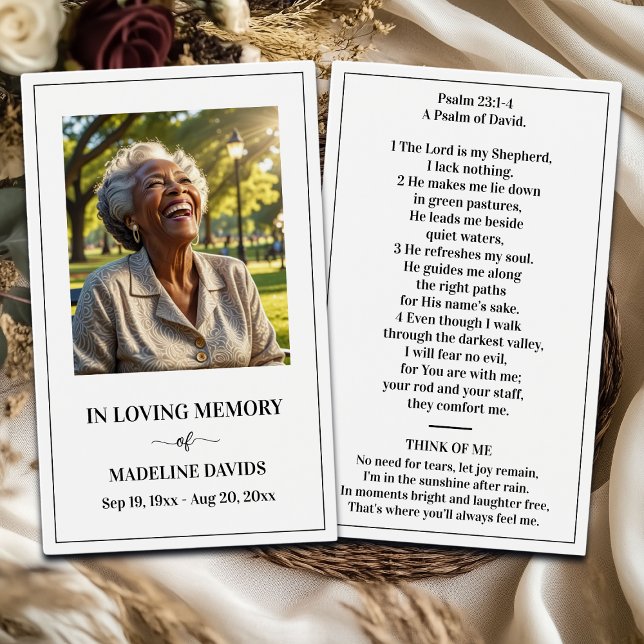 Bible Psalm Memorial Photo Prayer Card (Von Creator hochgeladen)