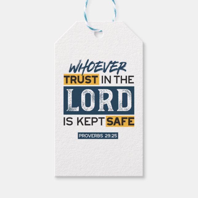 Bible Quote Art - Proverbs 29:25 Trust in God Geschenkanhänger (Vorderseite)