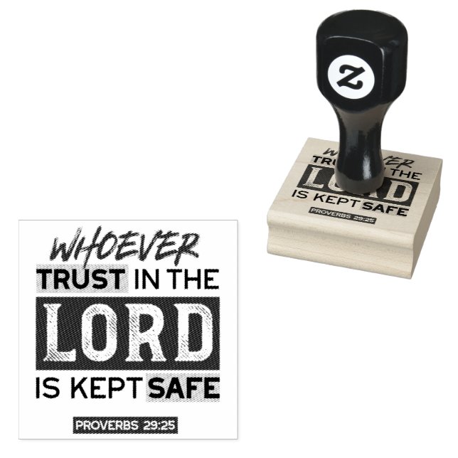 Bible Quote Art - Proverbs 29:25 Trust in God Gummistempel (Stempel)