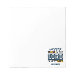 Bible Quote Art - Proverbs 29:25 Trust in God Notizblock
