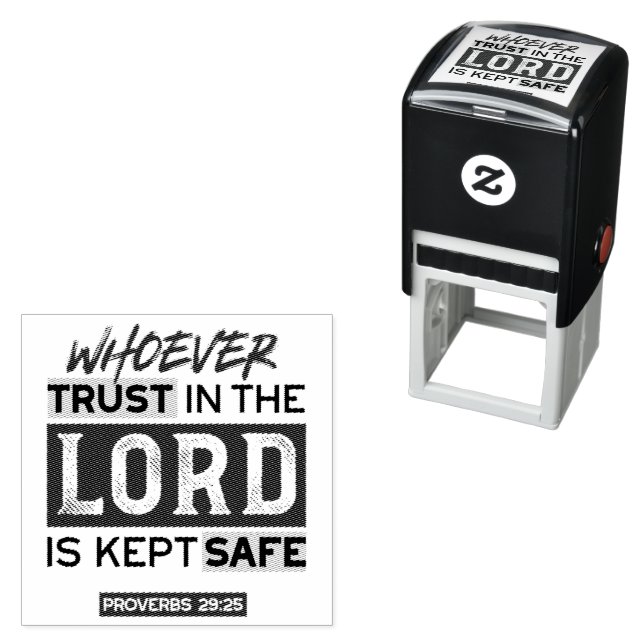 Bible Quote Art - Proverbs 29:25 Trust in God Permastempel (Beispiel)