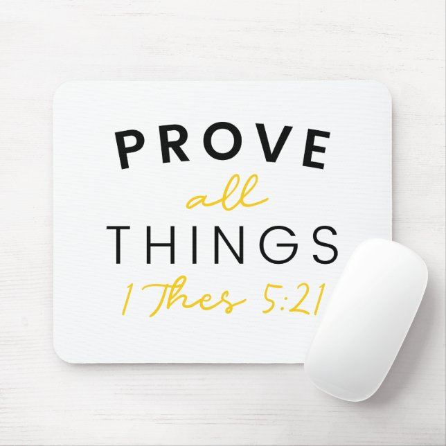 Bible Quote Typografie beweist alles Mousepad (Mit Mouse)