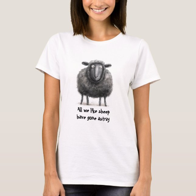 Bible Scripting Sheep Gone Astray T-Shirt (Vorderseite)