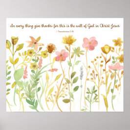 Bible Scripture 1 Thessalonians 5:11 Wildflowers Poster