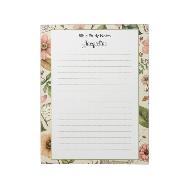 Bible Study Notepaper Personalisiert Notepad Notizblock (Rotiert)