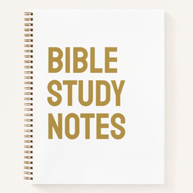 Bible Study Notes – White & Gold Spiral Notebook Notizbuch (Vorderseite)
