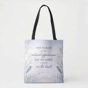Bible Verse 1 Samuel 16:7 Sac fourre-tout aquarell