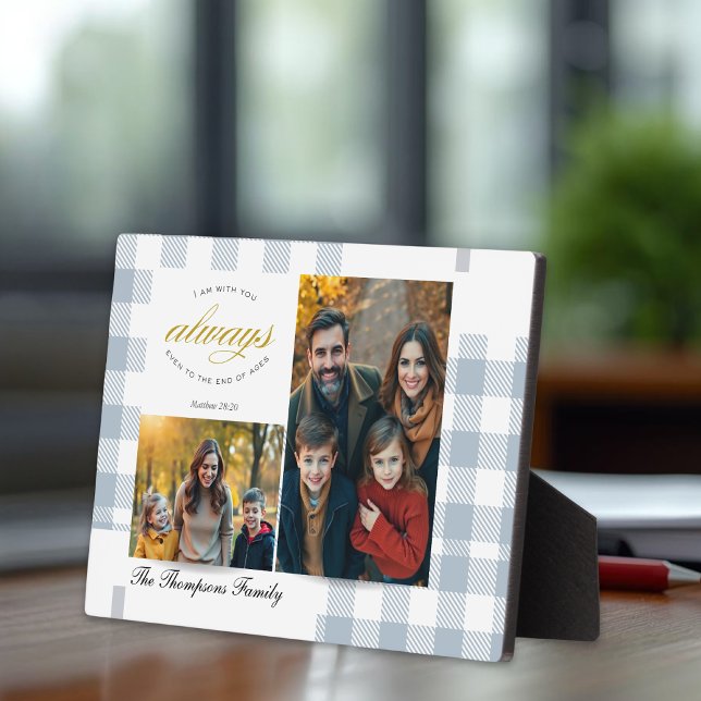 Bible Verse Blue Family Photo Collage Scripture Fotoplatte (Von Creator hochgeladen)