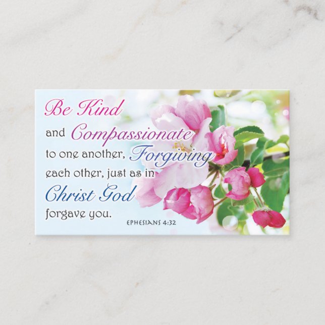 Bible Verse Cards, Religious Motivational, Be Kind Telefonnummerkarte (Vorderseite)