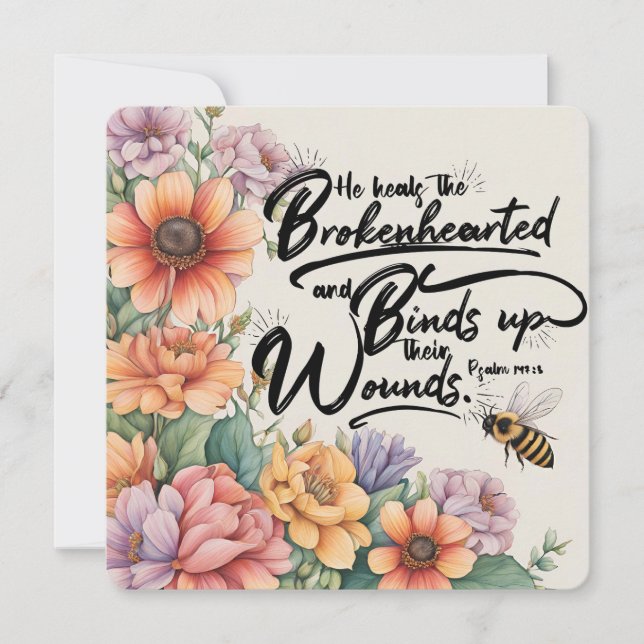 Bible Verse Carte pour notes - 5,25 x 5,25 Psaume  (Devant)