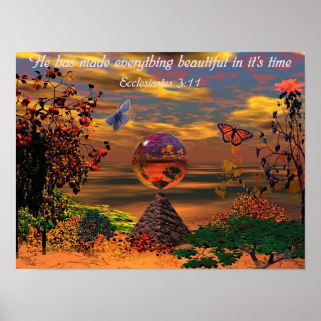 Bible Verse Christian Poster Ecclesiastes 3:11 (Devant)