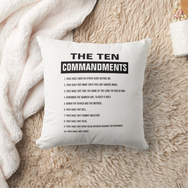 Bible Verse Christian Religious Ten Commandments Kissen (Decke)