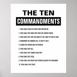 Bible Verse Christliche religiöse Zehn Gebote Poster