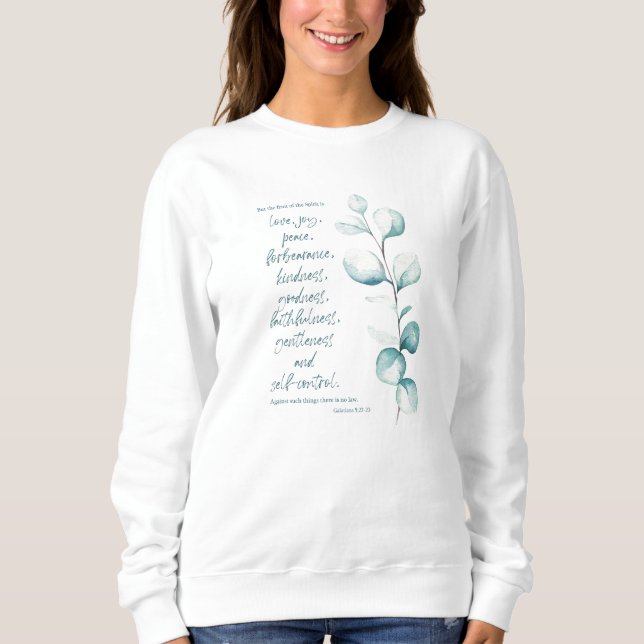 Bible Verse Écriture Blanche Femme Sweatshirt (Devant)