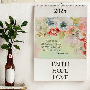 Bible Verse Floral Calendrier 2025