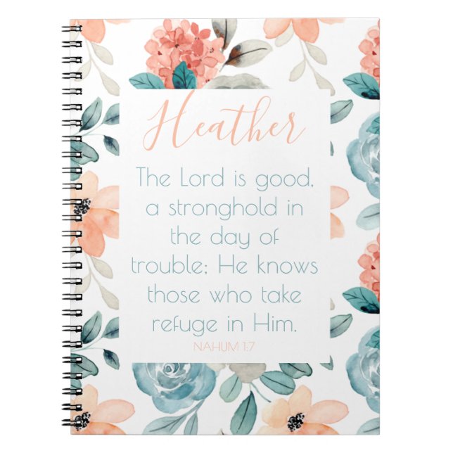 Bible Verse Floral Carnet rose (Devant)