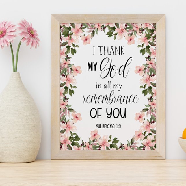 Bible verse Floral Philippians Mur Art Poster (Créateur téléchargé)
