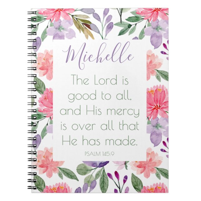Bible Verse Floral Purple Carnet (Devant)