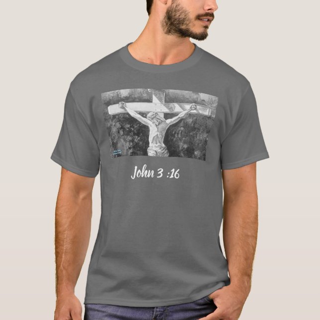 Bible Verse 'For God' Cross Personalize T-Shirt (Vorderseite)