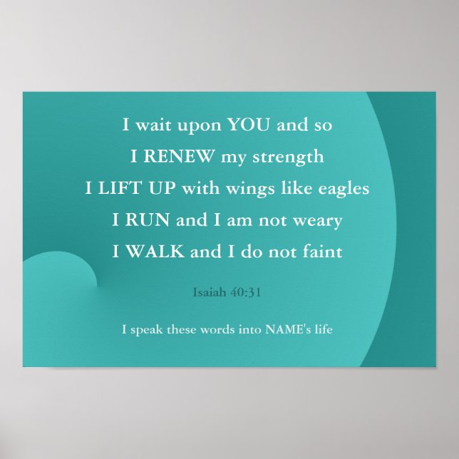 Bible Verse for Health zitiert Isaiah Poster (Vorne)