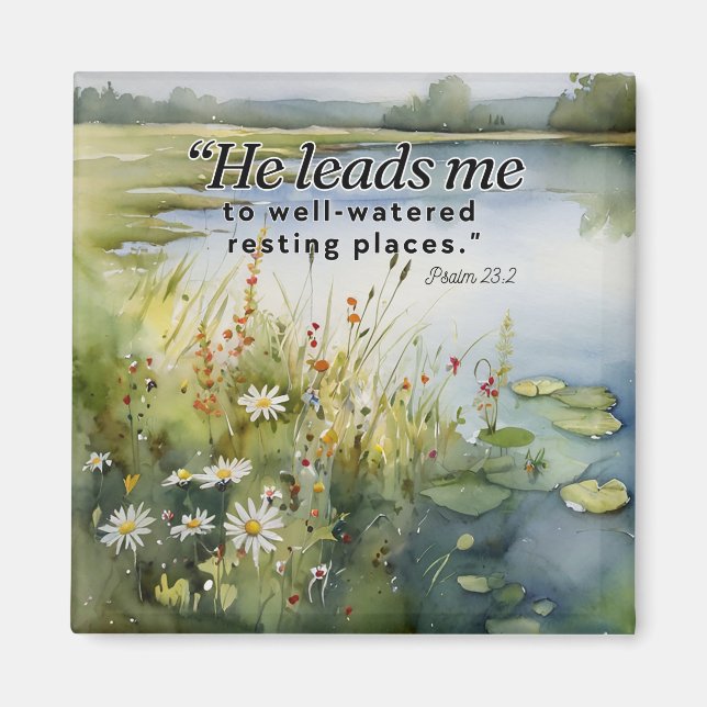 Bible Verse Fridge Magnet - Psaumes 23 (Devant)