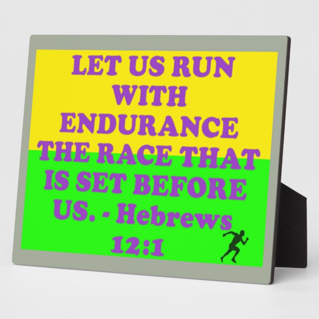 Bible verse from Hebrews 12:1. Fotoplatte (Seite)