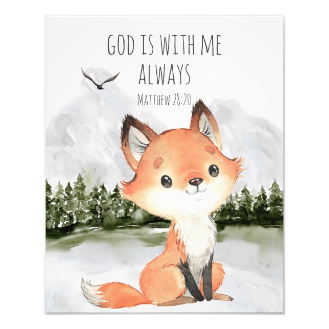 Bible Verse God is with me Always Matthew 28:20 Fotodruck (Vorne)