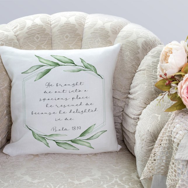 Bible verse greenery  throw pillows kissen (Von Creator hochgeladen)