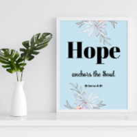 Bible verse Hébreux bleu Floral Poster