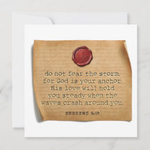 BIBLE VERSE - Hebrews 6:19 - Personalized Notecard