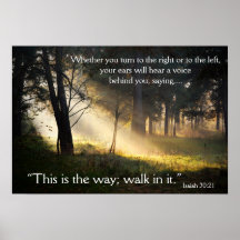 Bible Verse Isaiah 30:21 Dies ist das Way Poster