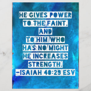 Bible Verse Isaïe 40:29 Carte postale