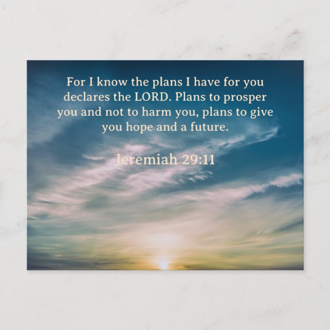 Bible Verse Jeremiah 29:11 Postkarte (Vorderseite)