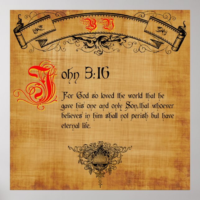 Bible Verse John 3:16 Poster (Vorne)