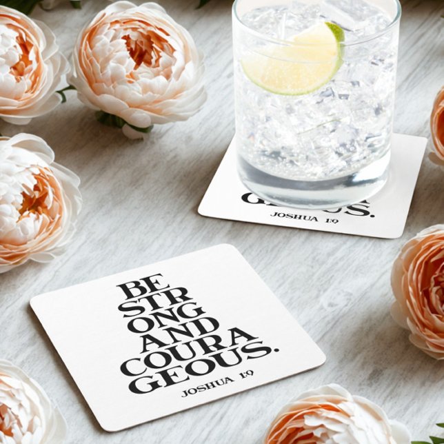 Bible verse Joshua  Rechteckiger Pappuntersetzer (Von Creator hochgeladen)