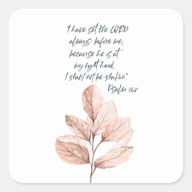 Bible Verse Lord Sticker Carré Leafy (Devant)