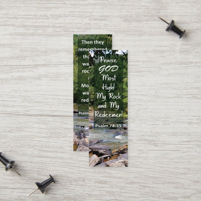 Bible Verse Mein Rock mein Erlöser Mini-Lesezeiche Telefonnummerkarte (Vorderseite/Rückseite Beispiel)