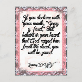 Bible Verse Memory Card für Römer 10:9 NIV Postkarte