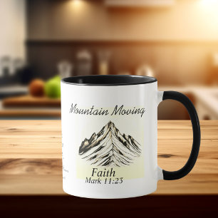 Bible Verse Mountain Moving Black Faith Mark 11 Tasse