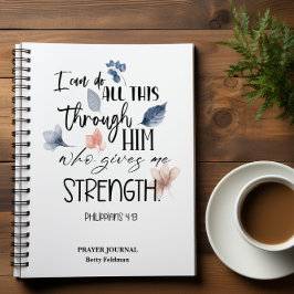 Bible Verse Philippians Blumengebet Journal Notizbuch
