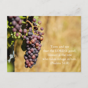 Bible Verse Psaumes 34:8 Carte postale : Goût et v
