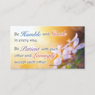 Bible Verse, Religious Motivational, Be Humble Telefonnummerkarte