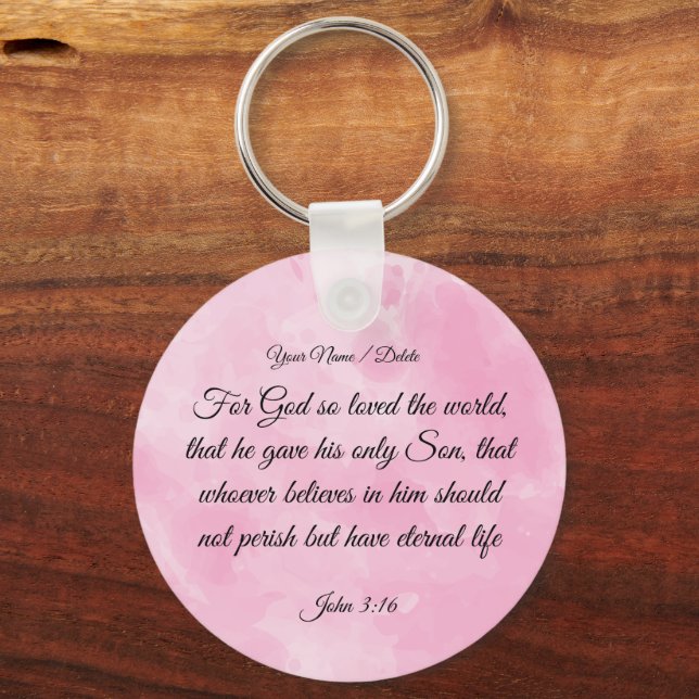 Bible Verse Schlüsselanhänger - John 3:16 (Vorderseite)